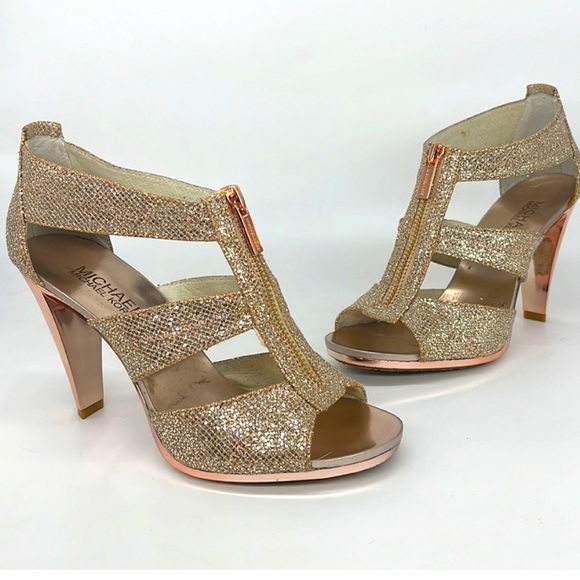MICHAEL Michael Kors Shoes - Michael by Michael Kors Stiletto
Rose Gold Metallic Glittery shoes